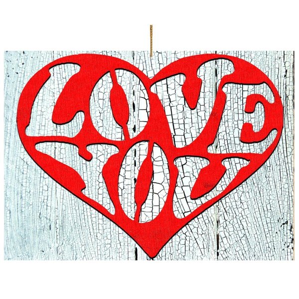 Designocracy Heart of Love Wooden Magnet 99733M